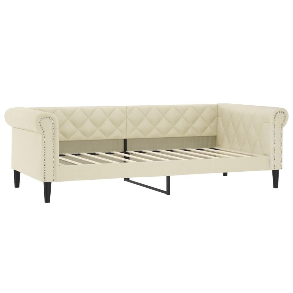 Divano letto 2 in 1, in ecopelle, crema, 80 x 200 cm