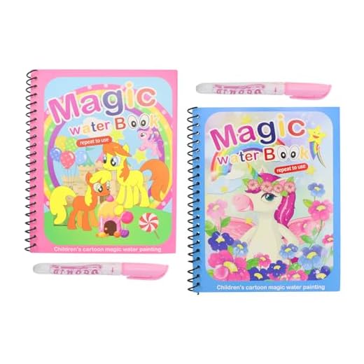 LumenTY 2 Piezas Libro de Dibujo Mágico Libro para Colorear con Agua Libro de Colorear Mágico Reutilizable Magic Water Book Libro Infantil Pintar para regalos de cumpleaños de Navidad