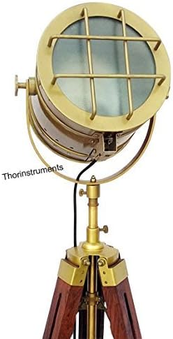THOR INSTRUMENTS Photography Designer Floor SEARCHLIGHT Spotlight with Heavy Tripod Stand LAMP Rustic Vintage Home Decor Gifts
