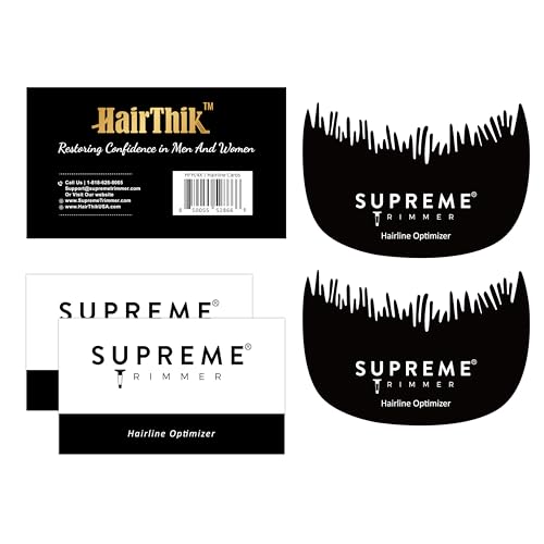 Enhancement Cards for Barbers by Supreme Trimmer | Reusable Hairline Shaping Tool for Natural Line Up & Precise Beard Edges | Ideal for Colored Ink Spray & Hair Fiber Application | HFH/4X