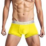 Generisch Calzoncillos tipo bóxer para hombre transpirables para ropa interior cómoda y elegante. Bañador cuadrado para jóvenes y diseño, ideal para el día a día., amarillo, L