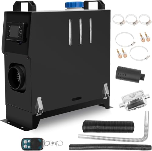 EVGTTI 5KW/8KW All-in-One Diesel Heater, Parking Heater with LCD Switch & Remote Control, Parking Heater Kit for RV Truck, Boat, Bus, Car Trailer (black)