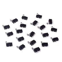 20Pcs Momentary Hinge Metal Roller Lever Micro Switch AC 5A 125 250V SPDT 3 Pins Pack of 20 CYT1096