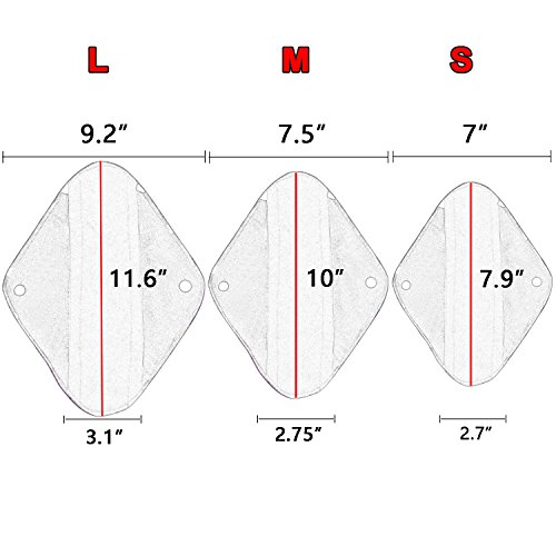 Image of Teamoy 6Pcs 10 Inches Sanitary pad, Reusable Washable Cloth Menstrual Pads /Panty Liners with Wet Bag, Super-Absorbent, Soft and Comfortable, Perfect for General Flow(Medium, Blocks)