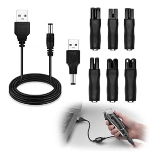 8 Pcs Chargeur USB 5V Universel pour Rasoir Électrique Et Tondeuse, Chargeur Tondeuse pour Philips, Câble De Recharge avec 7 Embouts Adaptateurs pour Philips Oneblade, pour Norelco Hq8505
