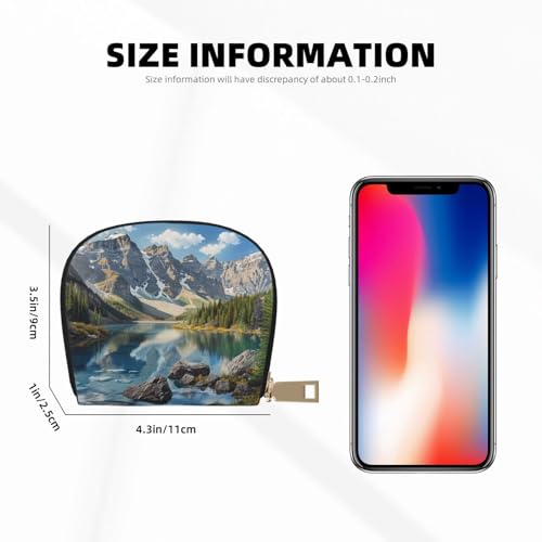 Rocky Mountains Printed Credit Card Wallet for Women Men Cute Zipper Card Cases Holder Mini Coin Purse with 12 Card Slots3