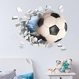 Broken 3D Soccer Ball Football Decorative Peel Vinyl Wall Stickers Wall Decals, DIY Removable Stick Baby Boys Girls Kids Room Nursery Wall Mural Decor