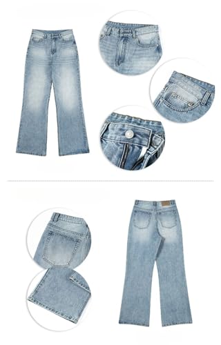 Men Straight Vintage Jeans Harajuku Y2k Wide-Leg Pants Street with Pockets Denim Trousers4