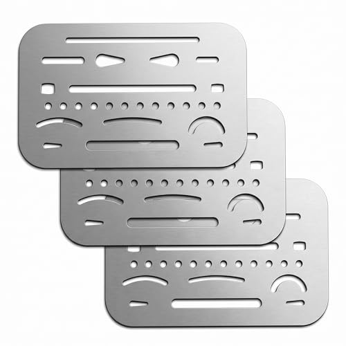 3 Pieces Eraser Shield Eraser Template Drafting Metal Erasing Shield Stainless Steel for Drawing Drafting Tool Artists
