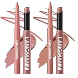 Jolilab 4Pcs Lip Set: 2 Colors Lip Liner+2 Colors Lipstick, Matte/Creamy,Smooth Creamy Texture,Long-Lasting,Bold/Nude Shades for Daily/Party, Vegan, Gift for Makeup Lovers.(#01+02)