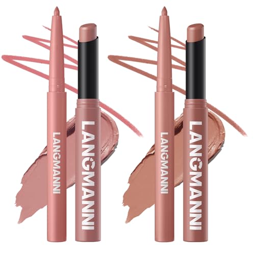 Image of 4Pcs Lip Makeup Set, 6 Lip Liners + 6 Matte Lipsticks, | Includes 2 smooth lip liners and 2 creamy matte lipsticks for easy matching and long-lasting everyday lip looks.