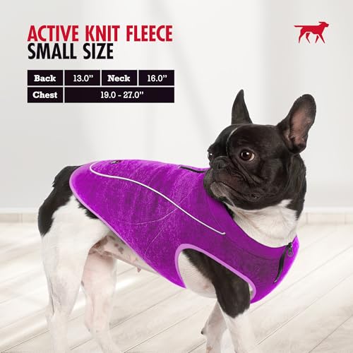Image of Insulated Fleece Sweater for Dogs | Lightweight Warm Dog Vest | Zipper Port for Harness | Cold Weather Winter Jacket | Rain Snow Repellant Coat | Adjustable for Small Medium Large Girl Dogs (Purple /S)