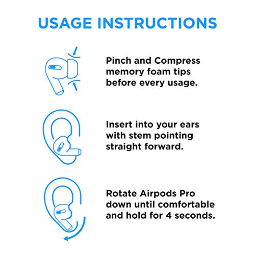 Image of Foam Masters Memory Foam Ear Tips for AirPods Pro 1st & 2nd Gen | Comfortable | Secure | Better Noise Cancellation | Version 3.0 Replacement Buds (Small, Med, Large - 3 Pairs, Gray)
