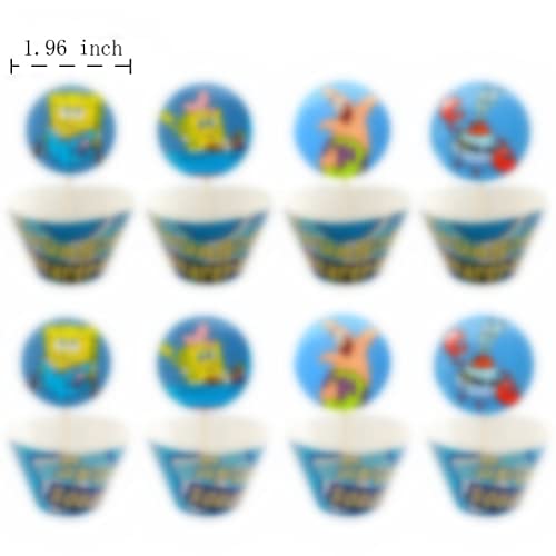12Pc Sponge Cupcake Topper And Cupcake Wrapper Picks Boy Children Party Decoration Kid's Birthday Party Decoration Supplies. #TOP3