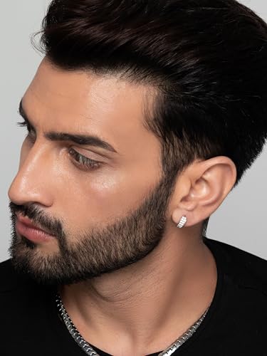 Image of ORIONZ Hoop Earrings for Men & Boys (1 Piece) - 925 Sterling Silver - Gift for Birthday Anniversary - 18k Gold Plated Jewellery - Men Fashion