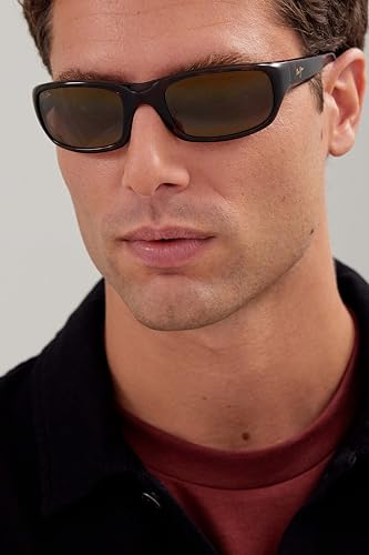 Image of Maui Jim Men's & Women's Stingray Polarized Rectangle Sunglasses, Tortoise /Hcl Bronze Polarized, Small Fit