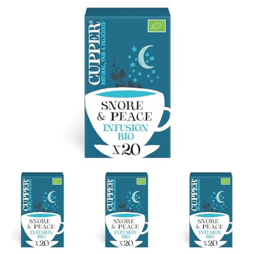 Cupper Infusión Ecológica Snore&Peace, 20 Bolsitas (Paquete de 4)