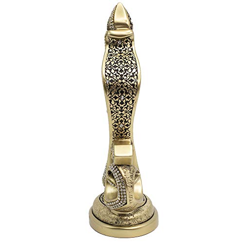 Modefa Islamic Turkish Table Decor Showpiece Gift Sculpture Figure | Holy Quran 4 Qul Surahs In Intricate Arabic Calligraphy | Al-Kafirun, Al-Ikhlas, Al-Falaq, An-Nas (Gold) #TOP3