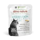 Almo Nature HFC Hydration Help - Wet Cat Food - Sardines Broth with Sardines - Urinary Support - Human-Grade, Gluten-Free, Monoproteic - 50g (Pack of 24)