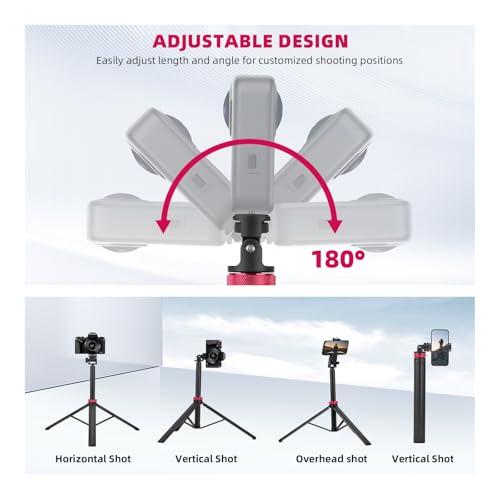 Image of 80in Pocket 3 Selfie Stick Tripod for GoPro Action Camera, Extendable Stand Vlog Mount for DJI Osmo Pocket 3 Action 6 5 Pro 4 3 for Xtra Muse for Insta360 X5 X4 X3 for AKASO DSLR Accessories