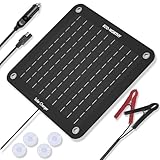 ECO-WORTHY 12V 10W 車 ソーラーパネル トリクル充電キット 23%変換効率 過電流保護 ボータブル 逆保護 カーソーラーパネル 耐久性のあるすりガラス 超薄型 ソーラー充電器 車載用ソーラーバッテリ 高効率