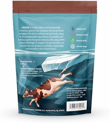 Chiftlik-Freeze Dried Grass Fed Beef Liver Dog Treats – Single Ingredient – Plastic Free, Compostable Bag – Natural, Healthy – Gluten Free, Grain Free – All Life Stages -4 OZ- Made in The USA