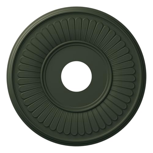 Image of 16 inchOD x 3 1 /2 inchID x 1 inchP Berkshire Thermoformed PVC Ceiling Medallion (Fits Canopies up to 7 inch), UltraCover Satin Hunt Club Green