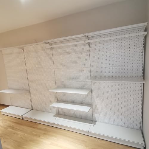 Generico Pannello Forato per Attrezzi da Garage, Porta Punte da Trapano, Porta Chiavi Inglesi, Pannelli forati in Metallo autoportanti e Resistenti con Piastra Superiore - Ampio Organizer da 50x75 po