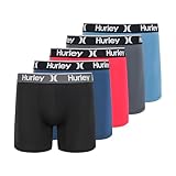 Hurley 5 Pack Stretch Boxer Briefs Ropa Interior de Hombres, Chaos Pink Combo, L