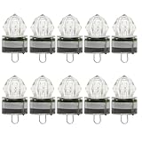Edearkar 10 Pack LED Fishing Light Underwater Deep Drop Lights White Light Waterproof Diamond Tubular Underwater Fishing Lure Light Attractants for Tuna Swordfish