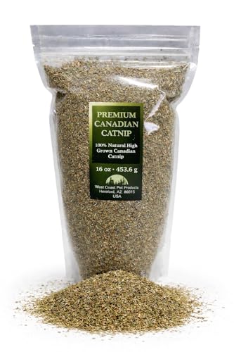 West Coast Pet Products Catnip for Indoor Cats – 100% Natural Coarse-Cut Nepeta Cataria, Resealable Refill for Toys, Scratchers & Beds, 16 oz