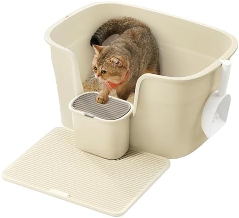 Feandrea Caja de Arena para Gatos Grandes, Extra Gran Arenero par...