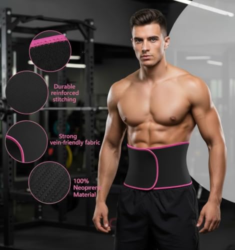 Image of DOLTAS Sweat Slim Belt for Men & Women - Tummy Trimmer for Fat Loss, Stomach Shaping & Workout Support - Adjustable Waist Trainer for Enhanced Sweat & Core