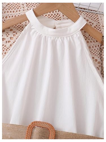 Floerns Girl's Elegant A Line Halter Neck Dress Summer Vacation Belted Midi Dresses3