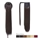 26 Inch Long Ponytail Hair Extension Dark Brown 1 Piece Hairpiece Synthetic Wrap Around Pony Tail Clip in Hair Extensions for Girl Lady Woman (26Inch Wrap Around Ponytail Straight 2#)