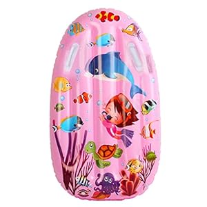 Hillylolly Opblaasbaar bodyboard, surfplank voor kinderen, opblaasbaar, bodyboard voor kinderen met handgrepen, mini…