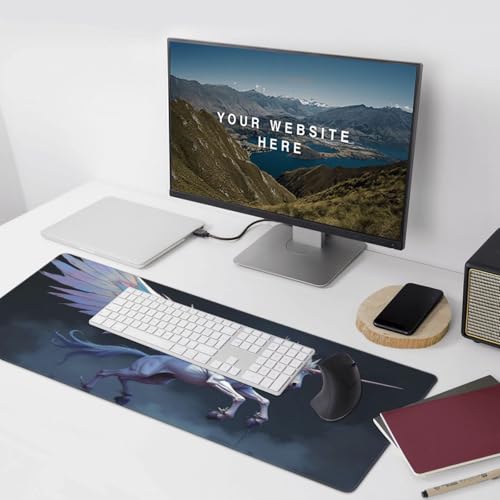 Sous-main de bureau cheval blanc magique idéal pour clavier PC et grand espace de travail - 5