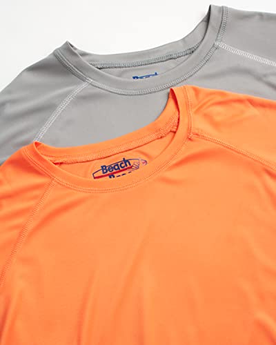 Beach Bros. Men's Rash Guard - 2 Pack UPF 50+ Quick Dry Fitted Short Sleeve Swim Shirt (S-XXL)3