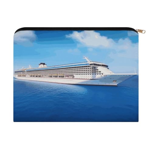 VstaDank Cruise Ship Makeup Bag Fashion Large Capacity Cosmetic Bag Luxury Polyester Travel Toiletry Bags Cute Zipper Pouch Aesthetic Accessories Storage Bags for Women & Gifts