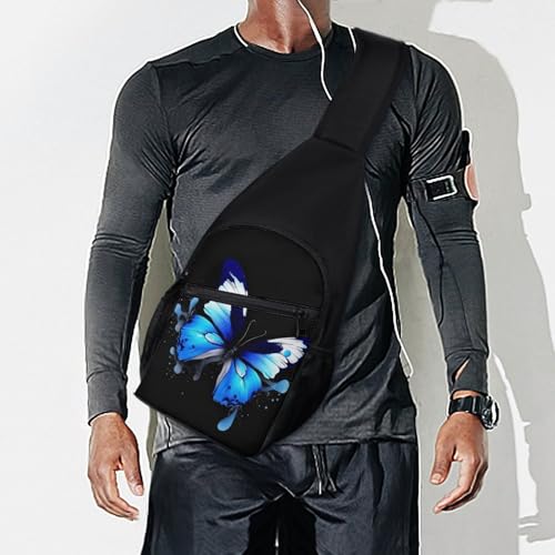 Bolso bandolera casual azul para senderismo y viaje miniatura 7