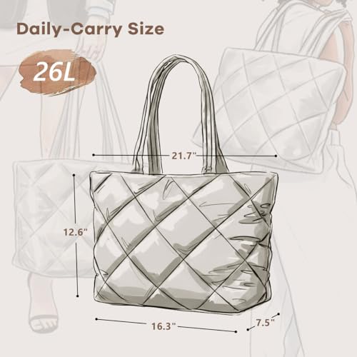 Bolso Tote Acolchado Ligero para Mujer miniatura 3