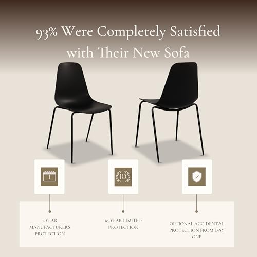 Image of Poly & BARK Isla Stackable Dining Chairs Set of 4 - Mid Century Modern Plastic Dining Chair with Metal Legs - Kitchen & Dining Room Chairs - Dining Table Chairs Set - Indoor /Outdoor - Ebony Black