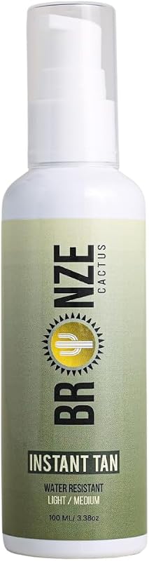 Bronze Cactus Autobronzeador Corporal Instantâneo Light/Medium, Resistente à Água, 112 g