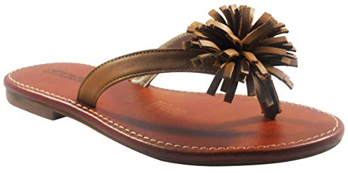 ,Big Girls Caramel Sandal, Leather Shoes, Pompi 3.5M