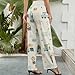 HLSDFRES Cartoon Lions Elephant Women's Summer Wide Leg Palazzo Pants High Waisted Flowy Casual Beach Trousers M