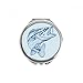 Grain Blue Big Fish Hand Compact Mirror Round Portable Pocket Glass