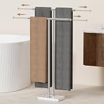 KES Freestanding Towel Rail Adjustable 44% Wider, Towel Stand for Bathroom Floor with 3X Thick Weighted Natural Marble Base, 18/8 Stainless Steel, Brushed, BTH250-2