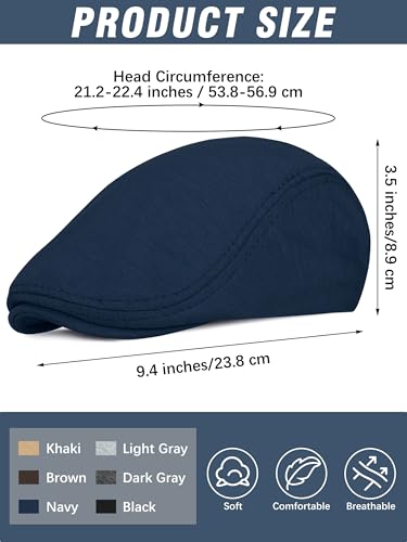 KUTTOR 6 Pieces Men's Newsboy Caps Gatsby Cabbie Driving Hunting Cap Newsboy Flat Cap Irish Hats Ivy Hat - Image 2