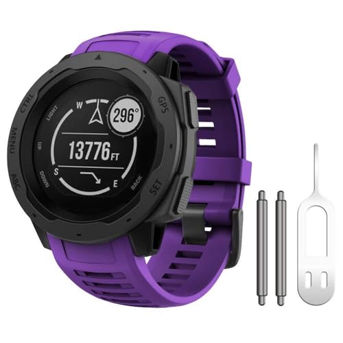 Bracelet Garmin Instinct en silicone violet pour montre Instinct 2, Solar et Tactical