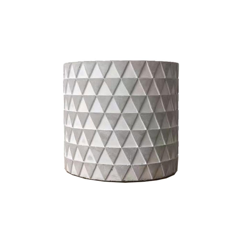 Gelasige C Flower Pots Embossed Triangle Pattern Ement Flowerpot Modern Succulent Plant Green Planting Pot Design Flower Vessel Outdoor Flower Pots(C)